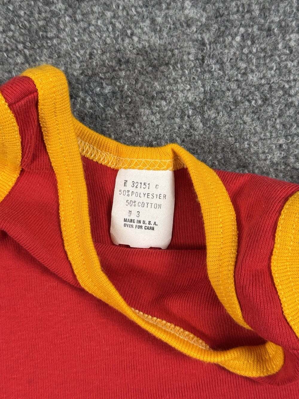 Vintage 1980s Single Stitch Baby & Toddler Red Tank Top Size 3 Made in USA - Picture 3 of 6
